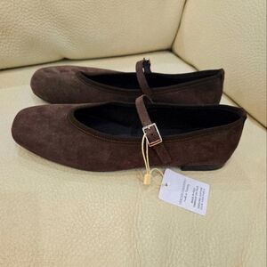 Verderos Marino Italy Brown Suede Mary Jane Flats Made In Tuscany Size 9